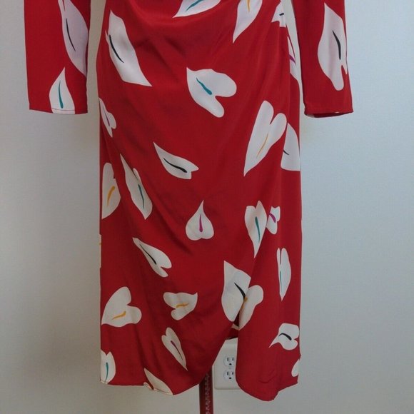 Wrap Dress  ORLEON DE PARIS Vintage Women Shoulder Padded Multicolor Size 7 - Picture 5 of 16